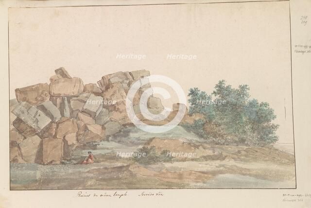Remains of Zeus Olympus Temple at Agrigento, 1778. Creator: Louis Ducros.