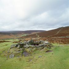 Remains of a Bronze Age settlement, Grimspound, Dartmoor, Devon, c1980-c2017. Artist: David Garner