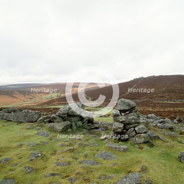Remains of a Bronze Age settlement, Grimspound, Dartmoor, Devon, c1980-c2017.  Artist: David Garner.