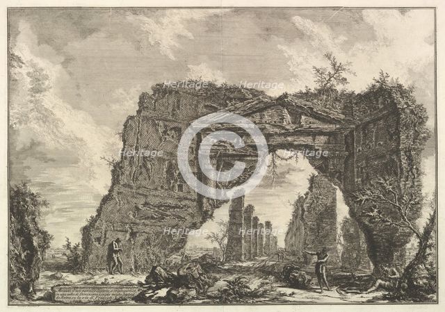 Remains of a covered portico, or a cryptoportiucus, in a villa of Domitian, five miles..., ca. 1766. Creator: Giovanni Battista Piranesi.