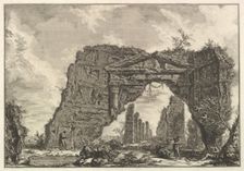 Remains of a covered portico, or a cryptoportiucus, in a villa of Domitian, five miles..., ca. 1766. Creator: Giovanni Battista Piranesi