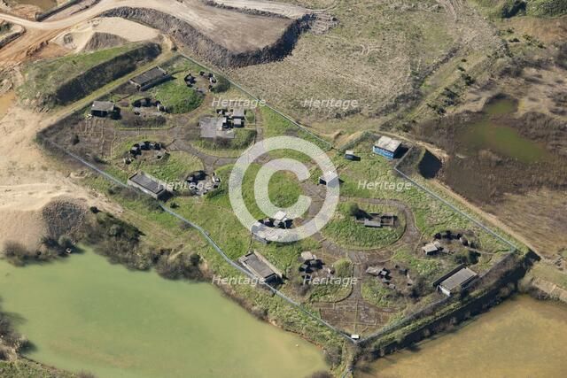 Remains of a Second World War anti-aircaft battery, Chadwell Heath, London, c2010s. Artist: Damian Grady.