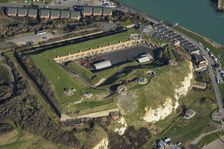Remains of a twentieth century coastal battery at the site of Newhaven Fort, East Sussex, 2022. Creator: Damian Grady