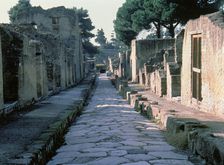Remains of Cardo V street from the ruins of Herculaneum