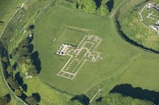 Remains of cathedral at Old Sarum, near Salisbury, Wiltshire, 2017. Creator: Damian Grady