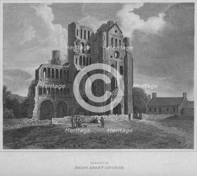 'Remains of Kelso Abbey Church', 1814. Artist: John Greig.