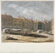 Remains of London Wall which were pulled down in 1817, City of London, 1817. Artist: Robert Blemmell Schnebbelie