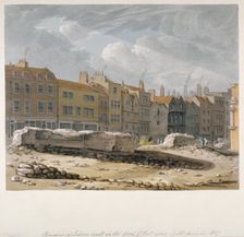 Remains of London Wall which were pulled down in 1817, City of London, 1817. Artist: Robert Blemmell Schnebbelie