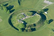 Remains of motte and bailey castle, Old Sarum, near Salisbury, Wiltshire, 2017. Creator: Damian Grady