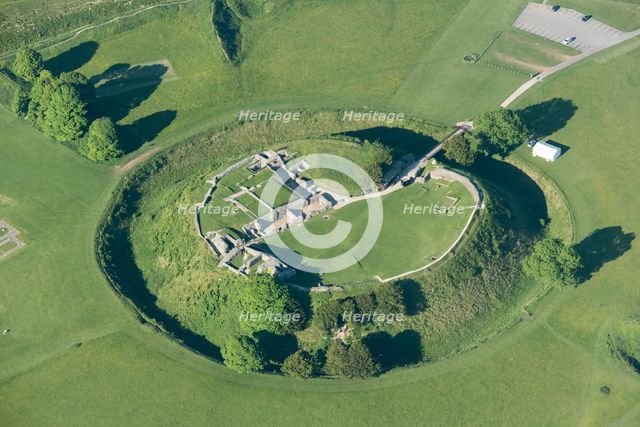 Remains of motte and bailey castle, Old Sarum, near Salisbury, Wiltshire, 2017. Creator: Damian Grady.