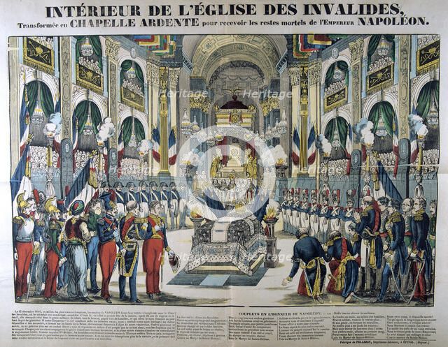 Remains of Napoleon I are brought to Les Invalides in Paris, 15th December, 1840, 19th century. Artist: Unknown