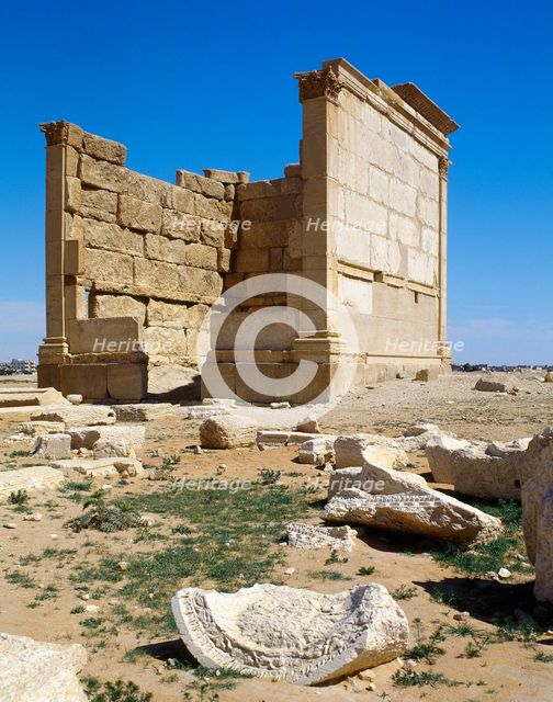 Remains of one of the temples - Oasis of Tadmor, Palmyra, Syria, 2001.  Creator: LTL.