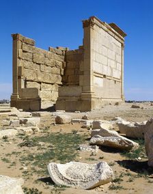 Remains of one of the temples - Oasis of Tadmor, Palmyra, Syria, 2001. Creator: LTL