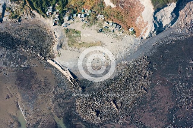 Remains of Port Mulgrave, a harbour built for the export of local ironstone, North Yorkshire, 2018. Creator: Historic England.