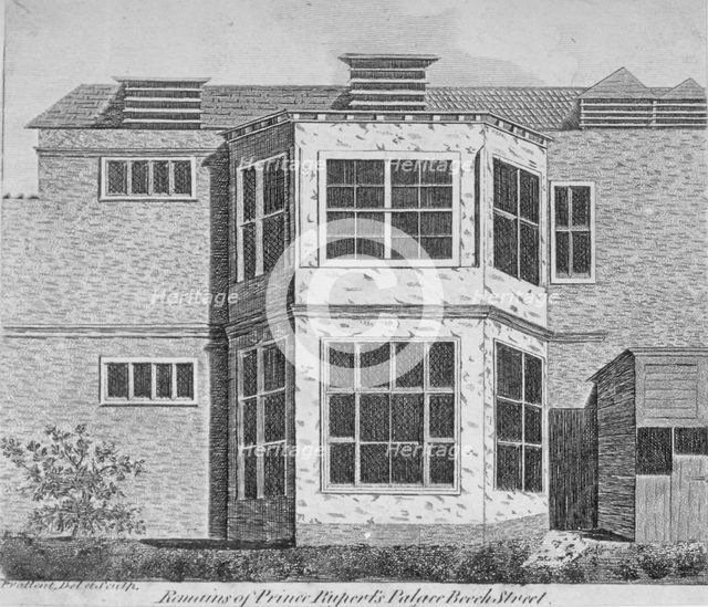 Remains of Prince Rupert's House, Beech Street, City of London, 1810. Artist: Thomas Prattent