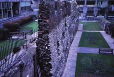 Remains of Roman Wall near Museum of London, 20th century. Artist: CM Dixon