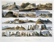Remarkable Hills on the Upper Missouri 1844. Artist: Friedrich Salathe