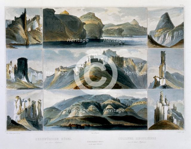 'Remarkable Hills on the Upper Missouri', 1844. Creator: Friedrich Salathe.
