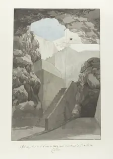 Remarkable lava rocks from 1669 at the city walls of Catania, 1778. Creator: Louis Ducros