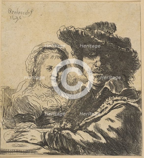 Rembrandt and his Wife (copy), 1786-1844. Creator: Ignace Joseph de Claussin.
