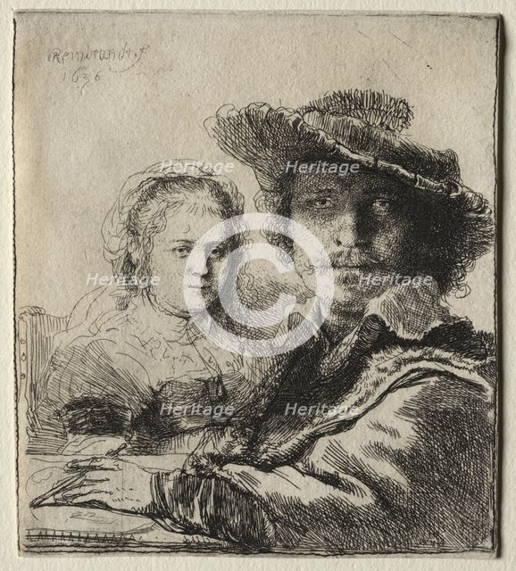 Rembrandt and his Wife Saskia, 1636. Creator: Rembrandt van Rijn (Dutch, 1606-1669).
