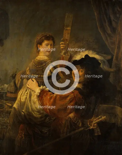 Rembrandt and Saskia in the parable of the Prodigal Son, c. 1635. Artist: Rembrandt van Rhijn (1606-1669)