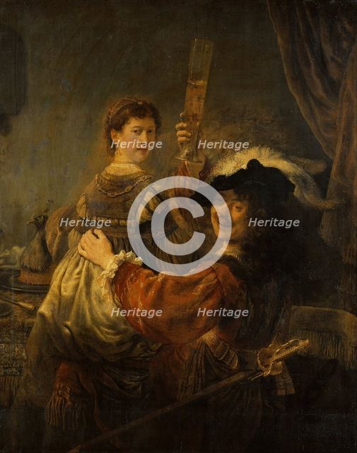 Rembrandt and Saskia in the parable of the Prodigal Son, c. 1635. Artist: Rembrandt van Rhijn (1606-1669)