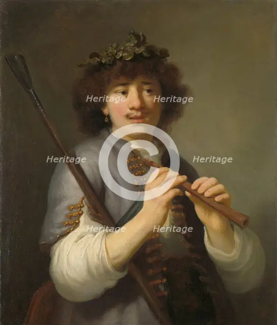 Rembrandt as a Shepherd with a Staff and Flute, c.1636. Creator: Govaert Flinck.