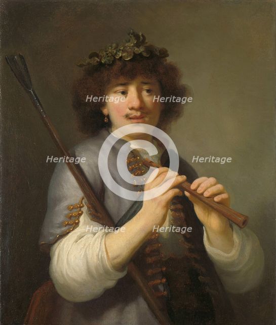 Rembrandt as a Shepherd with a Staff and Flute, c.1636. Creator: Govaert Flinck.