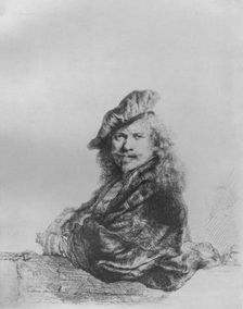 Rembrandt Leaning on a Stone Sill 1639. Artist: Rembrandt Harmensz van Rijn