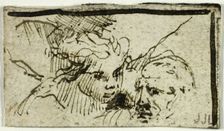 Rembrandt's Sacrifice of Isaac - Heads of Abraham and Angel, after 1655. Creator: Unknown