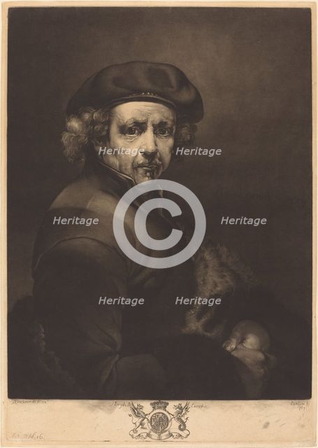 Rembrandt, Self-Portrait, 1767. Creator: Richard Earlom.