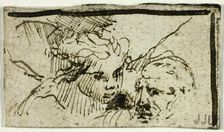 Rembrandt's Sacrifice of Isaac - Heads of Abraham and Angel, after 1655. Creator: Unknown