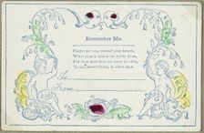 Remember Me (valentine), c.1830. Creator: Unknown