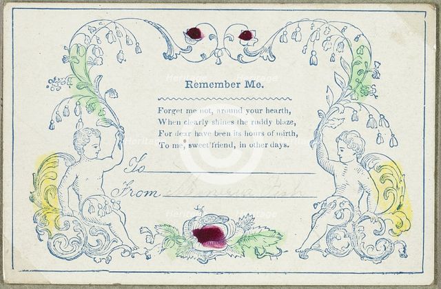 Remember Me (valentine), c.1830. Creator: Unknown.