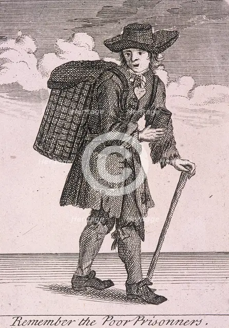 'Remember the Poor Prisonners', Cries of London, (c1688?). Artist: Anon
