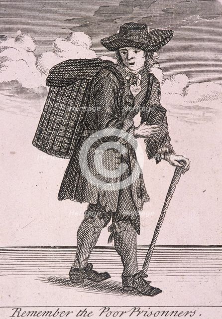 'Remember the Poor Prisonners', Cries of London, (c1688?). Artist: Anon