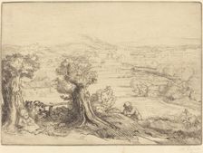 Remembrance of a Valley in Bourgogne (Souvenir d'une vallee en Bourgogne). Creator: Alphonse Legros