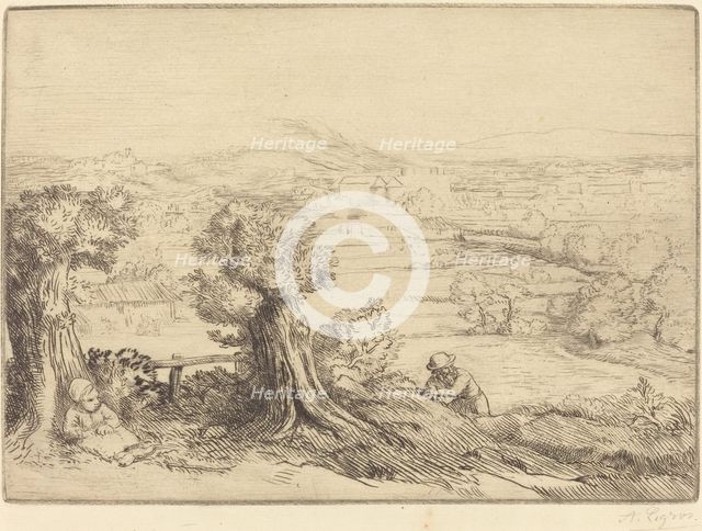 Remembrance of a Valley in Bourgogne (Souvenir d'une vallee en Bourgogne). Creator: Alphonse Legros.