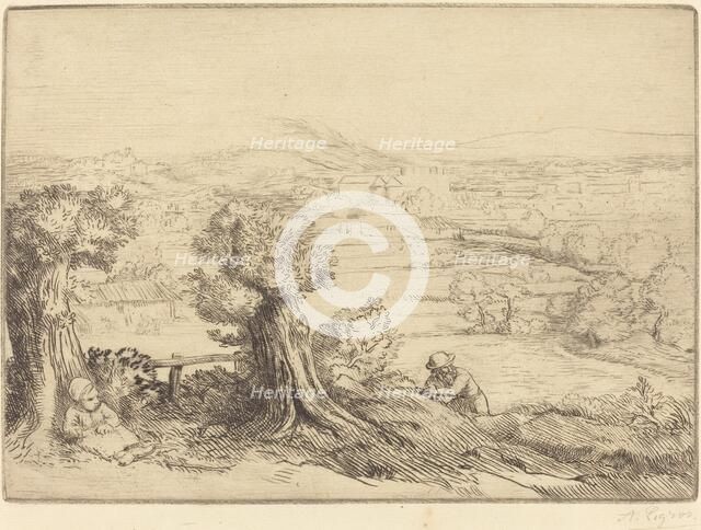 Remembrance of a Valley in Bourgogne (Souvenir d'une vallee en Bourgogne). Creator: Alphonse Legros.