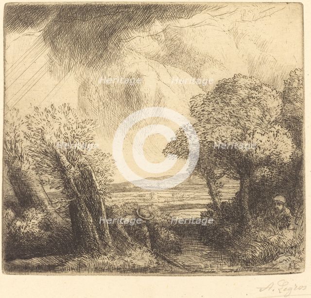 Remembrance of the Lake at Trastimene (Souvenir du lac de Trastimene). Creator: Alphonse Legros.