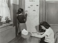 Remedial reading, cow on chalkboard, PS 94, 1941. Creator: Tillery