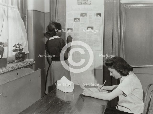 Remedial reading, cow on chalkboard, PS 94, 1941. Creator: Tillery.