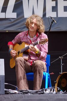 Remi Harris, Remi Harris and Tom Moore Duo, Battle Jazz Weekend, Battle, East Sussex, 24 July 2022. Creator: Brian O'Connor