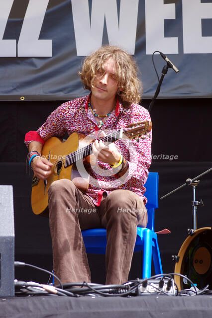 Remi Harris, Remi Harris and Tom Moore Duo, Battle Jazz Weekend, Battle, East Sussex, 24 July 2022. Creator: Brian O'Connor.