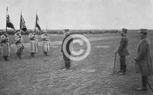 ''Remise de Drapeaux a des regiments de cavalerie de formation Nouvelle.', 1916. Creator: Unknown.