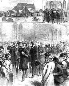 Removal of the remains of William Harvey at Hempstead Church, Essex, 1883. Creator: Unknown