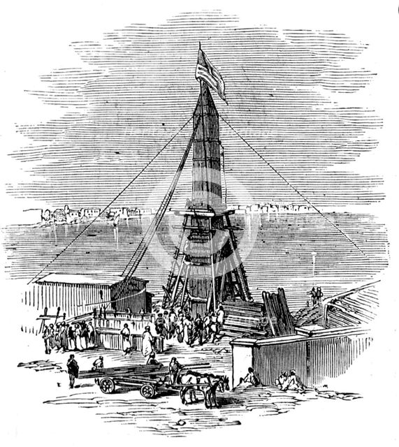 Removal of another obelisk from Alexandria, for transport to New York, 1880. Creator: Unknown.