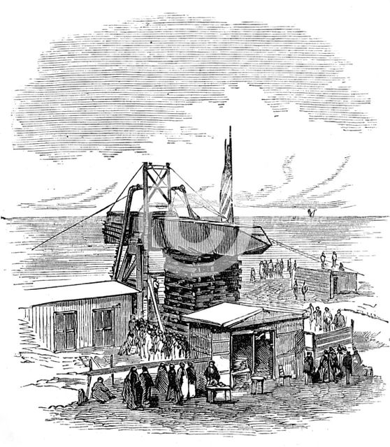 Removal of another obelisk from Alexandria, for transport to New York, 1880. Creator: Unknown.