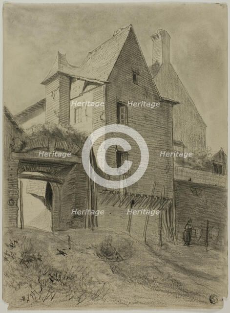 Remnant of Old Castle Incorporated in Farm, n.d. Creator: Unknown.